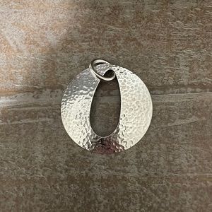 James Avery Retired Hammered Cut Out Pendent/Open Circle -Sterling Silver